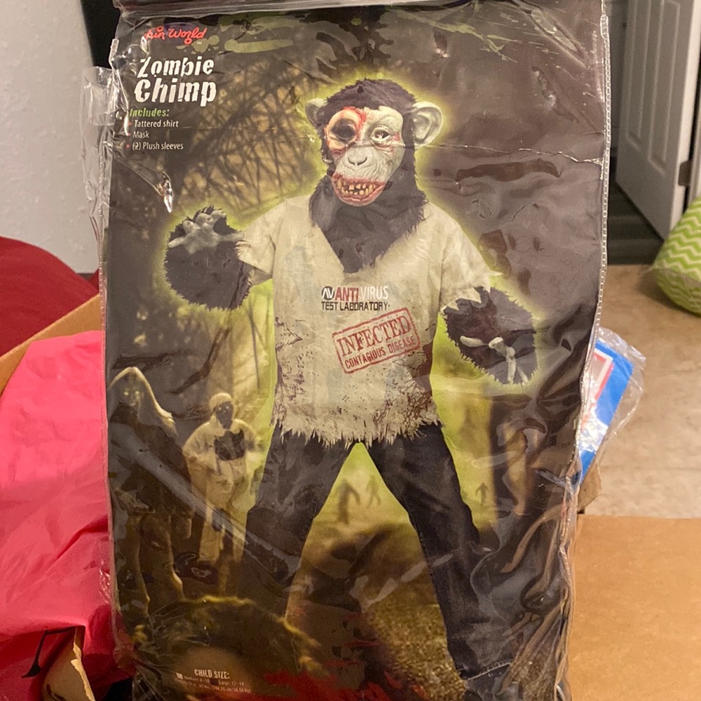 KIDS ZOMBIE CHIMP COSTUME